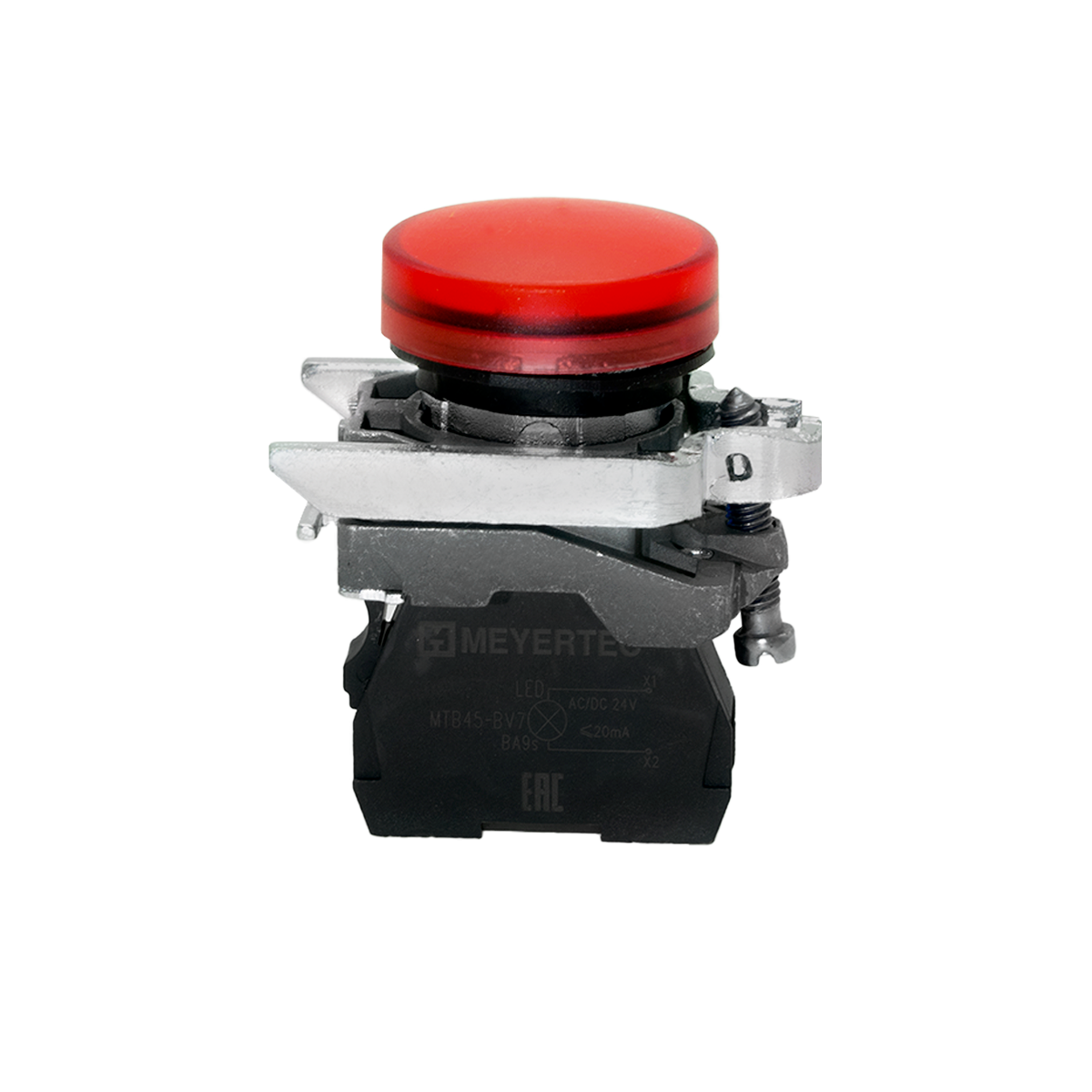 Лампа сигнальная красная, 24V AС/DC, IP65, металл