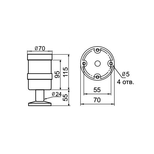 Светосигнальная колонна INNOCONT TL70-024-B-55