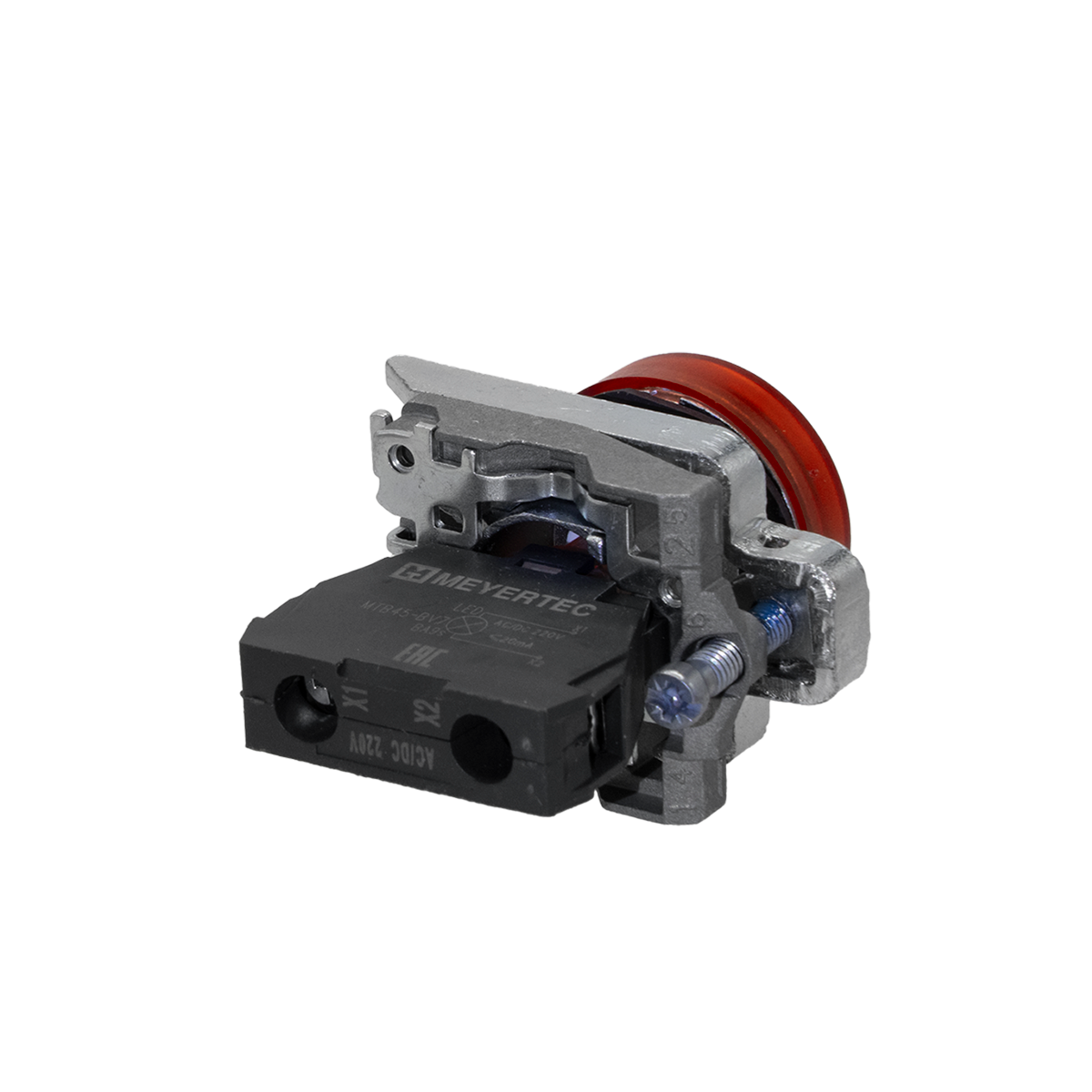 Лампа сигнальная красная, 220V AС/DC, IP65, металл