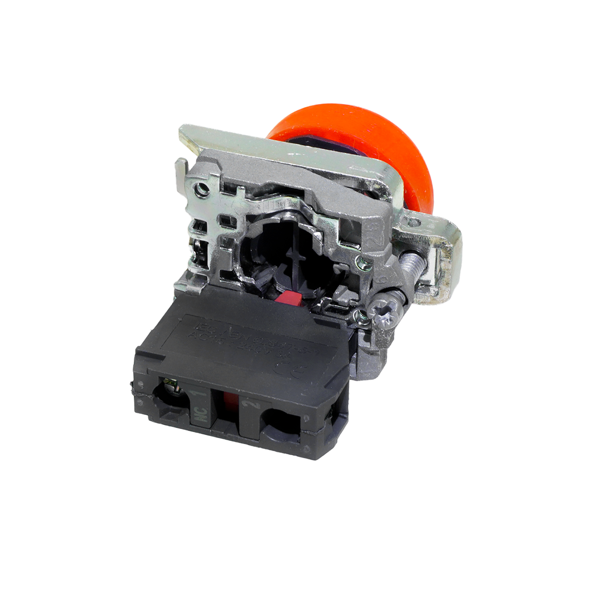 Кнопка красная в кожухе, 1NС, IP66, металл