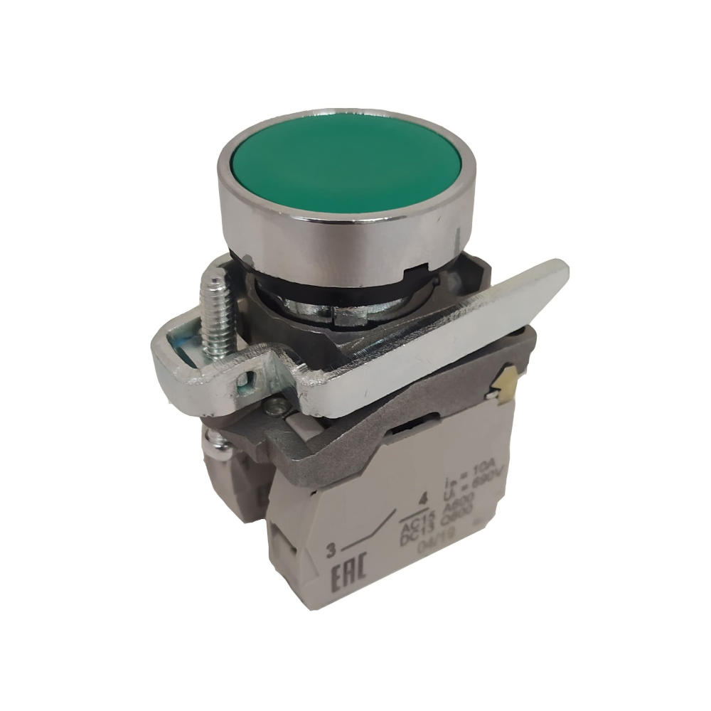 Кнопка КМЕ4111мС-зелёный-1но+1нз-цилиндр-IP40-КЭАЗ, 14 шт