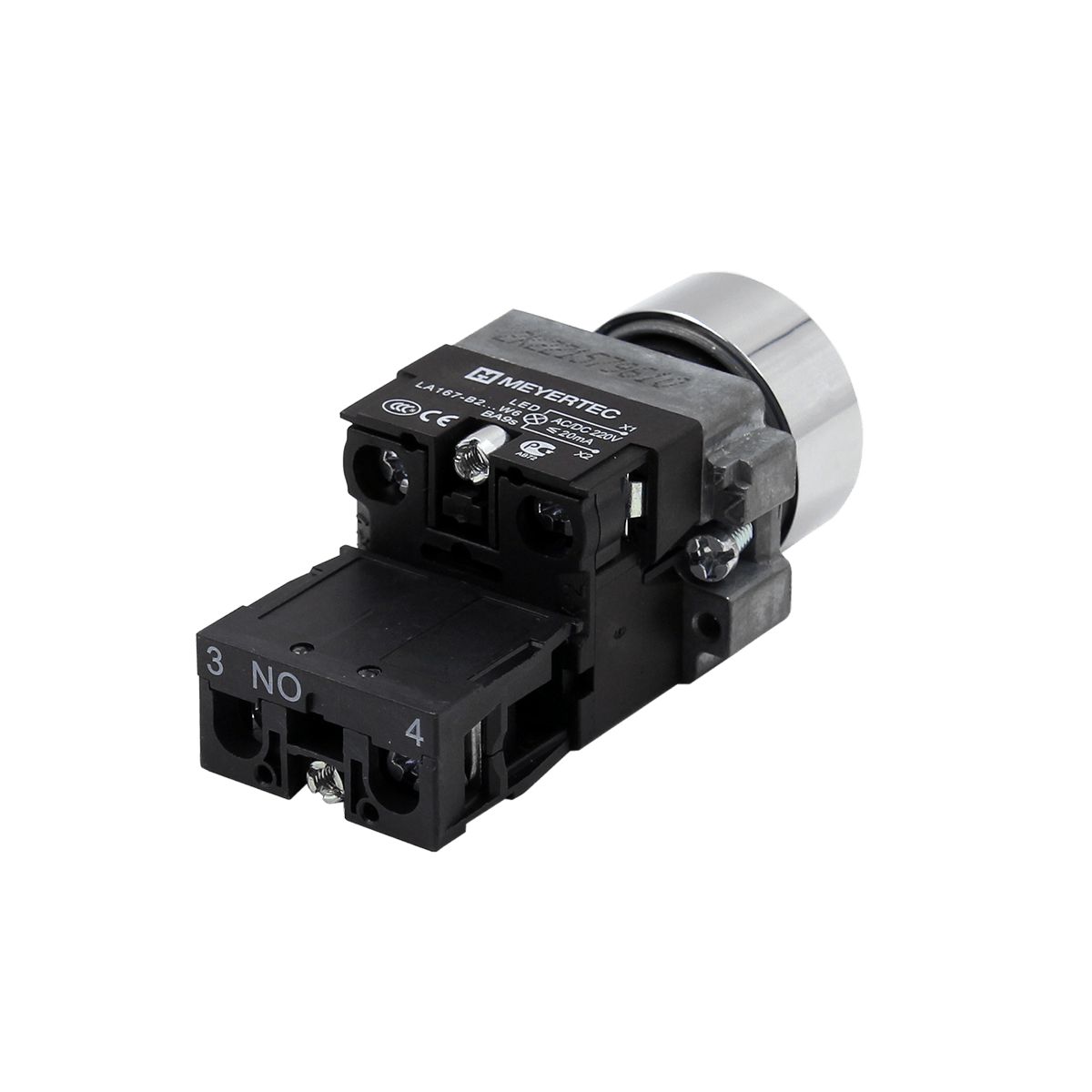 Кнопка плоская зеленая с подсветкой, 24V AC/DC, 1NO, IP67, металл
