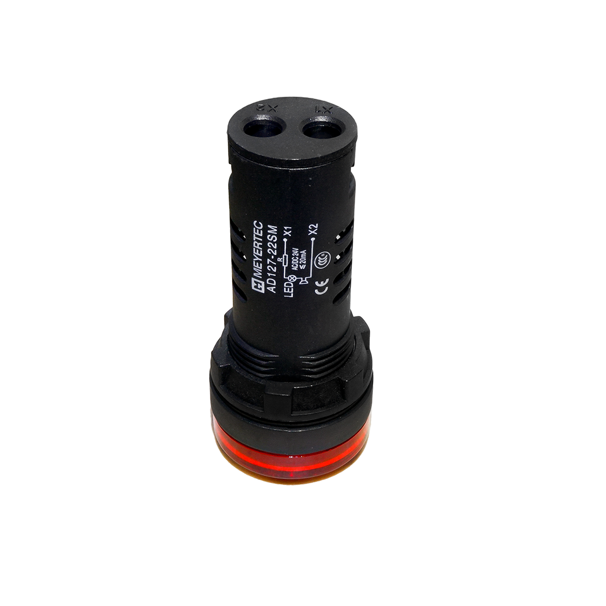 Зуммер с подсветкой, 80дБ, красный, 24V AС/DC, IP65, пластик