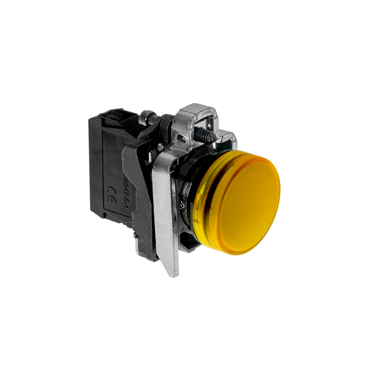Лампа сигнальная желтая, 220V AС/DC, IP65, металл