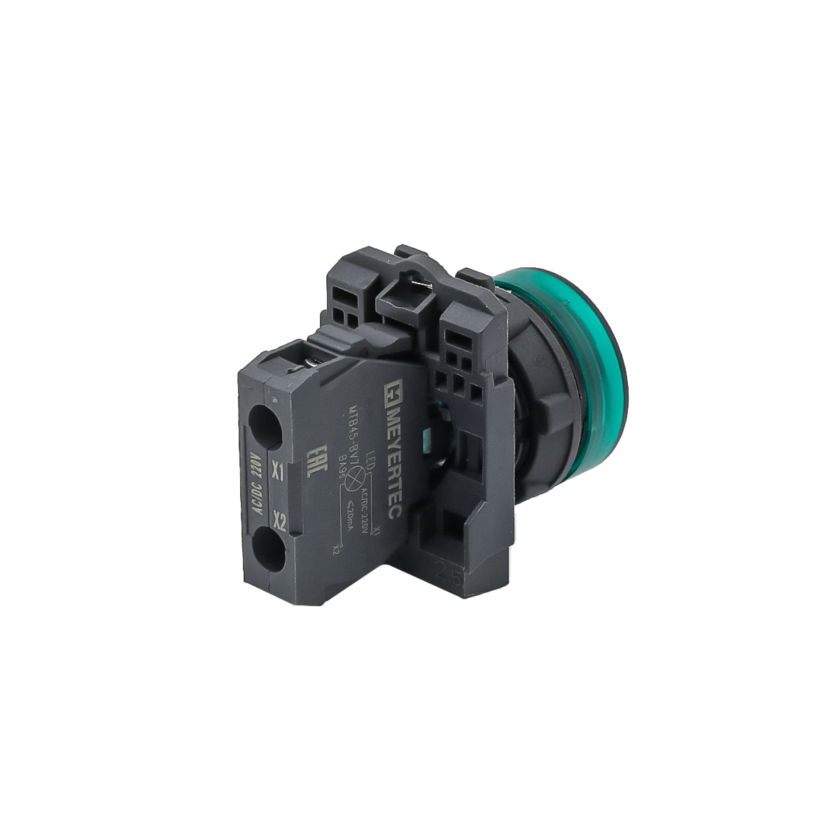 Лампа сигнальная зеленая, 220V AС/DC, IP65, пластик