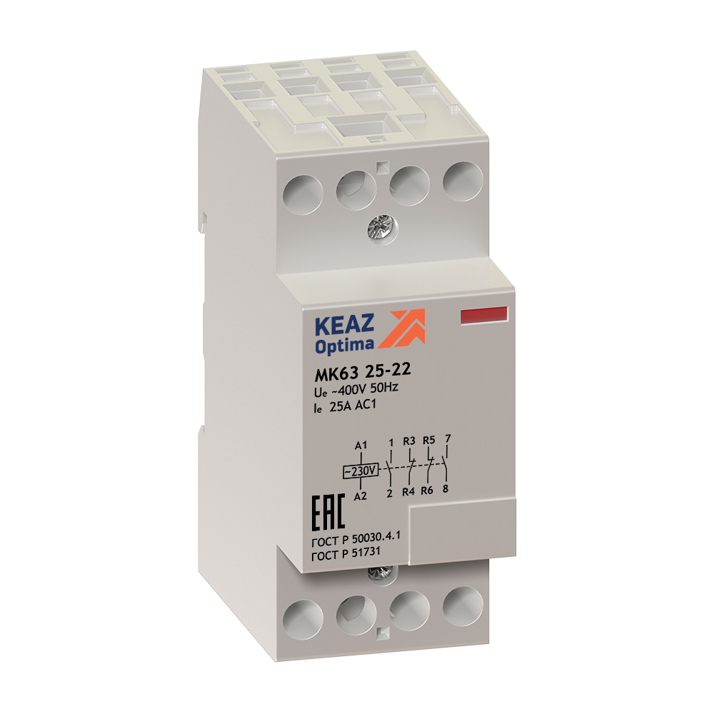 Контактор модульный OptiDin МК63-2020-24AC/DC