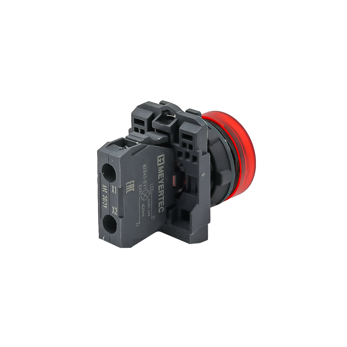 Лампа сигнальная красная, 24V AС/DC, IP65, пластик