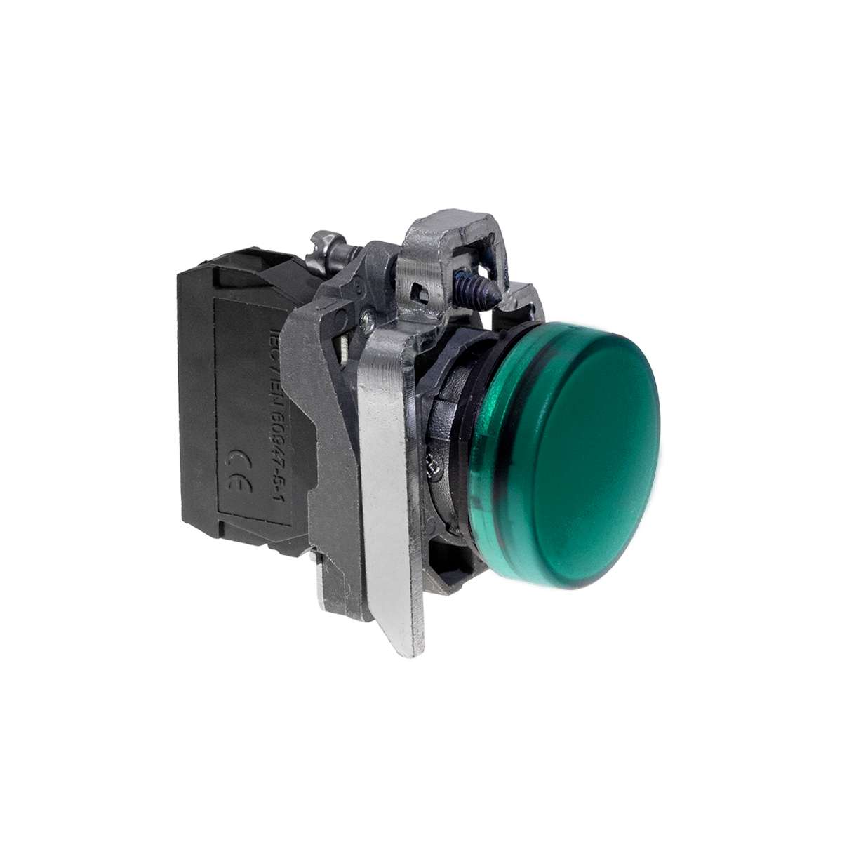 Лампа сигнальная зеленая, 24V AС/DC, IP65, металл