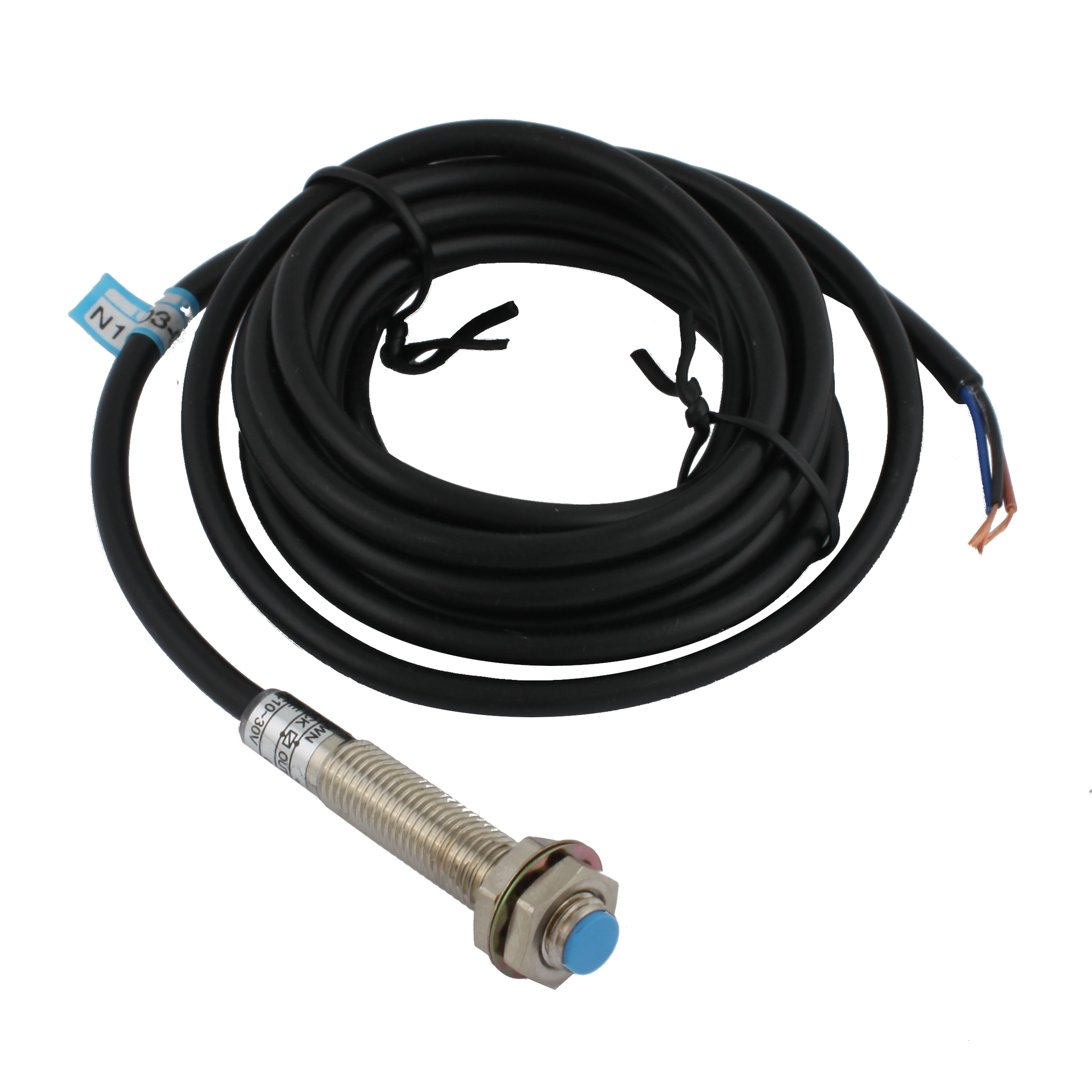 INNOCONT Индуктивный датчик, M8x1, L=49 мм, экранированный, зона срабатывания 1 мм, -25 +60 С, 12…24 VDC, IP65, выход: PNP NO, макс. ток 200 мА, кабель 2 м SL-8P1C