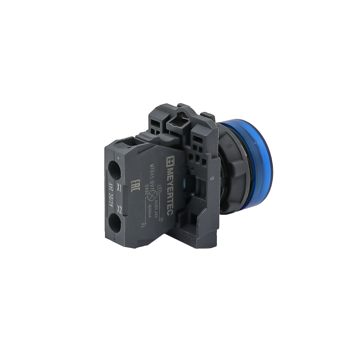 Лампа сигнальная синяя, 24V AС/DC, IP65, пластик
