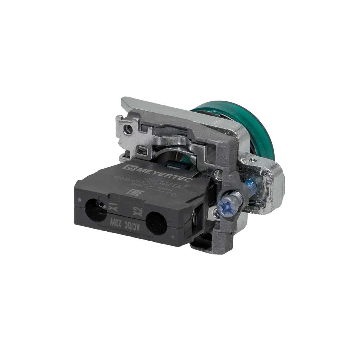 Лампа сигнальная зеленая, 220V AС/DC, IP65, металл