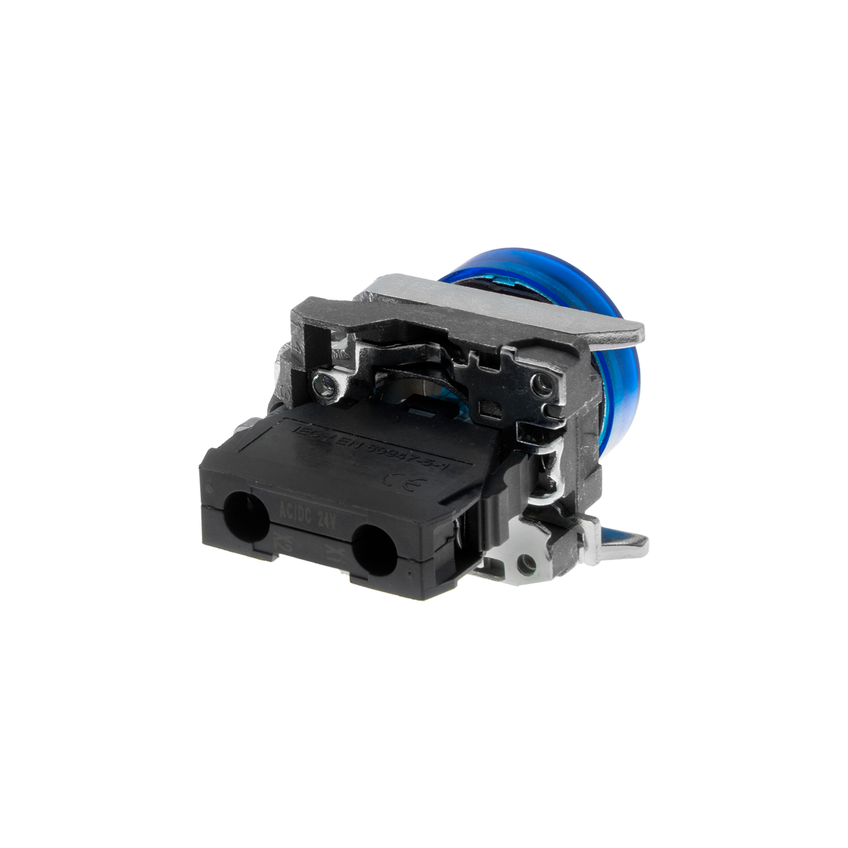 Лампа сигнальная синяя, 24V AС/DC, IP65, металл