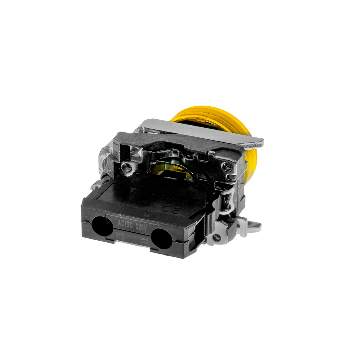 Лампа сигнальная желтая, 220V AС/DC, IP65, металл
