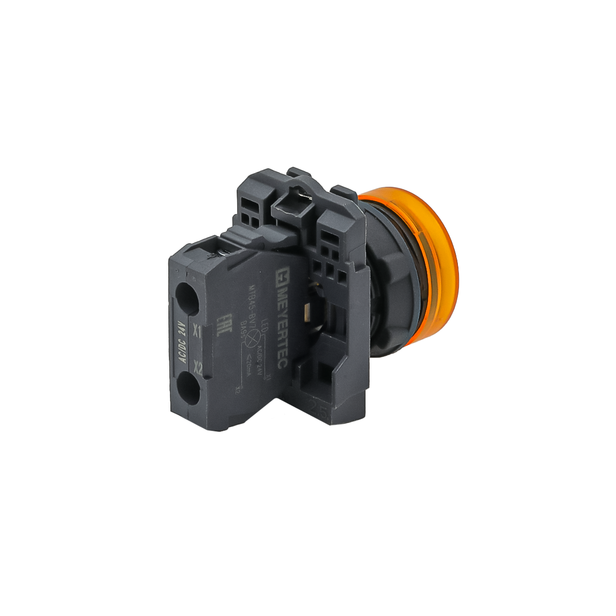 Лампа сигнальная желтая, 24V AС/DC, IP65, пластик