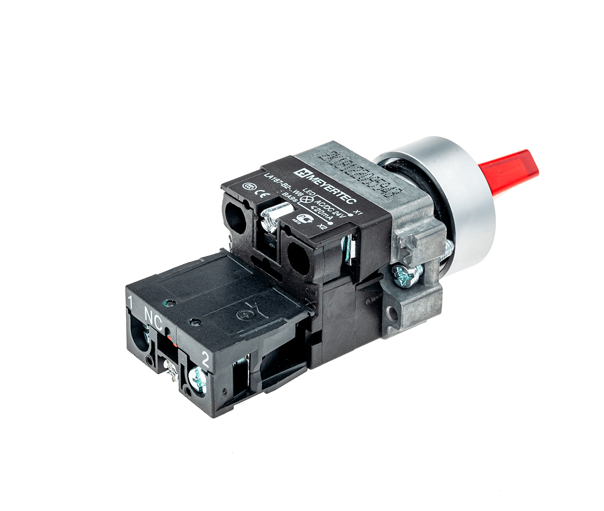 Переключатель с подсветкой, с фиксацией, 220V AC/DC, красный, 3 положения, 1NC