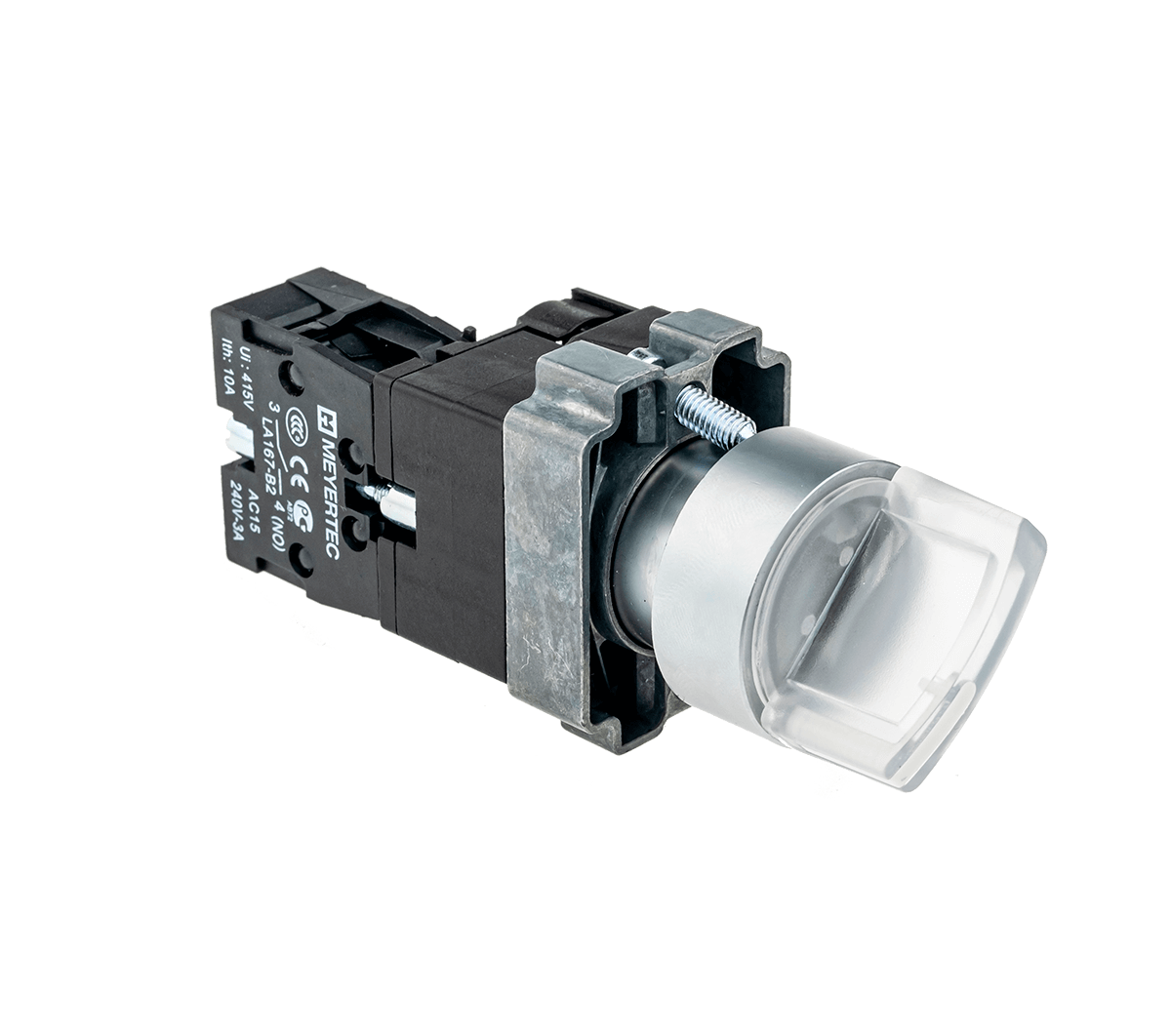 Переключатель с подсветкой, с фиксацией, 220V AC/DC, белый, 3 положения, 1NO