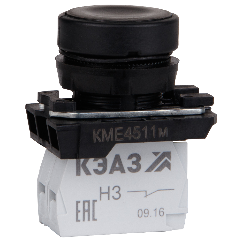 Кнопка КМЕ4510м-черный-1но+0нз-цилиндр-IP54-КЭАЗ, 14 шт