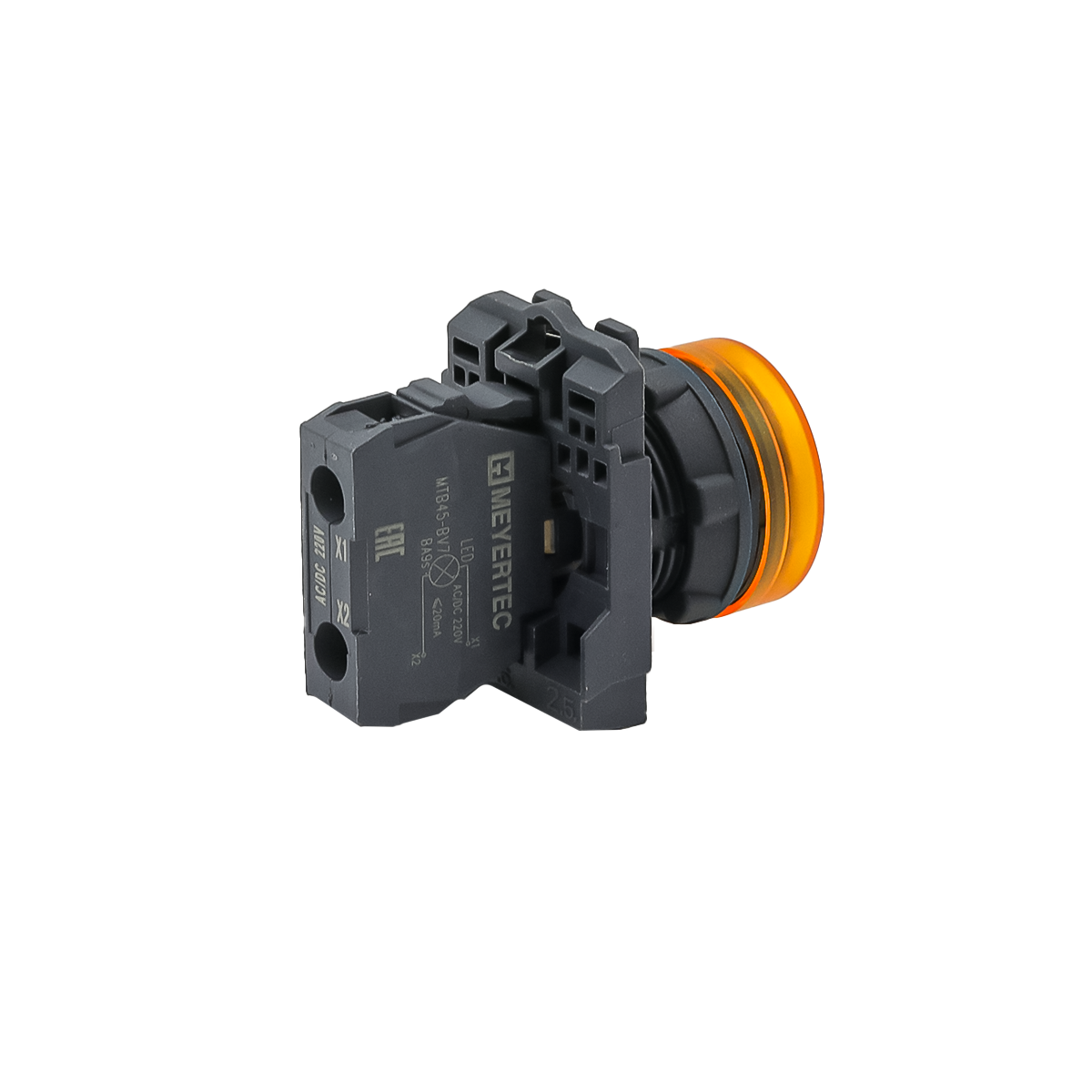 Лампа сигнальная желтая, 220V AС/DC, IP65, пластик