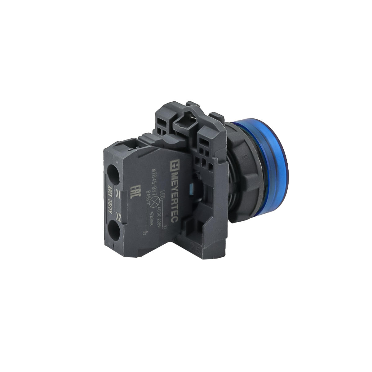 Лампа сигнальная синяя, 220V AС/DC, IP65, пластик