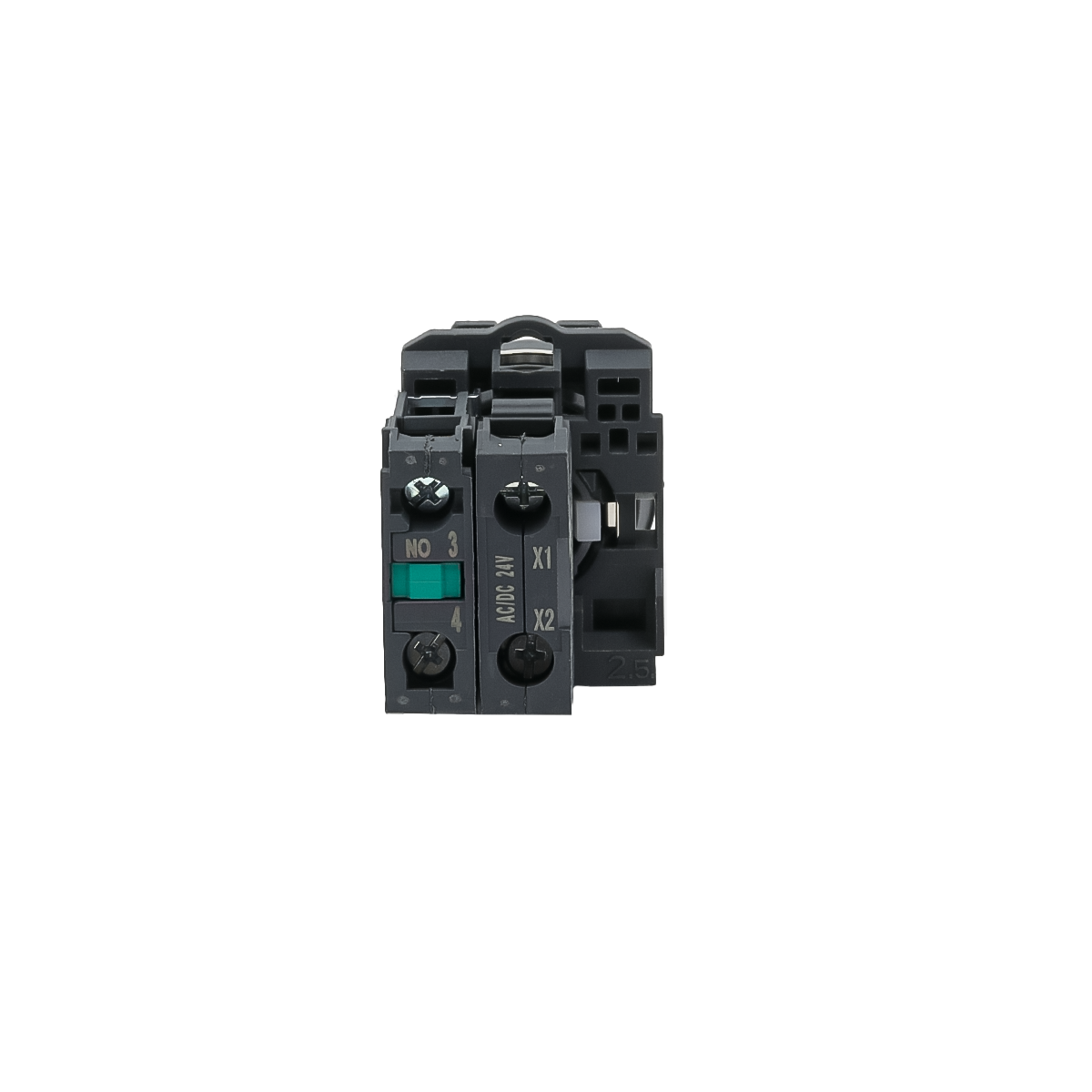 Переключатель  на 3 положения с фиксацией и подсветкой, синий, 1NO, 24V AC/DC, IP65, пластик