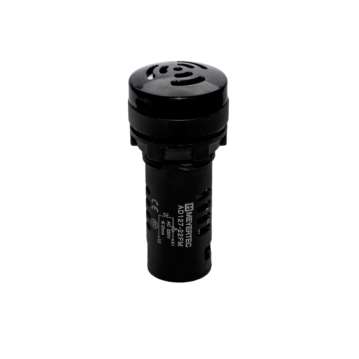 Зуммер без подсветки, 80дБ, черный, 220V AС, IP65, пластик