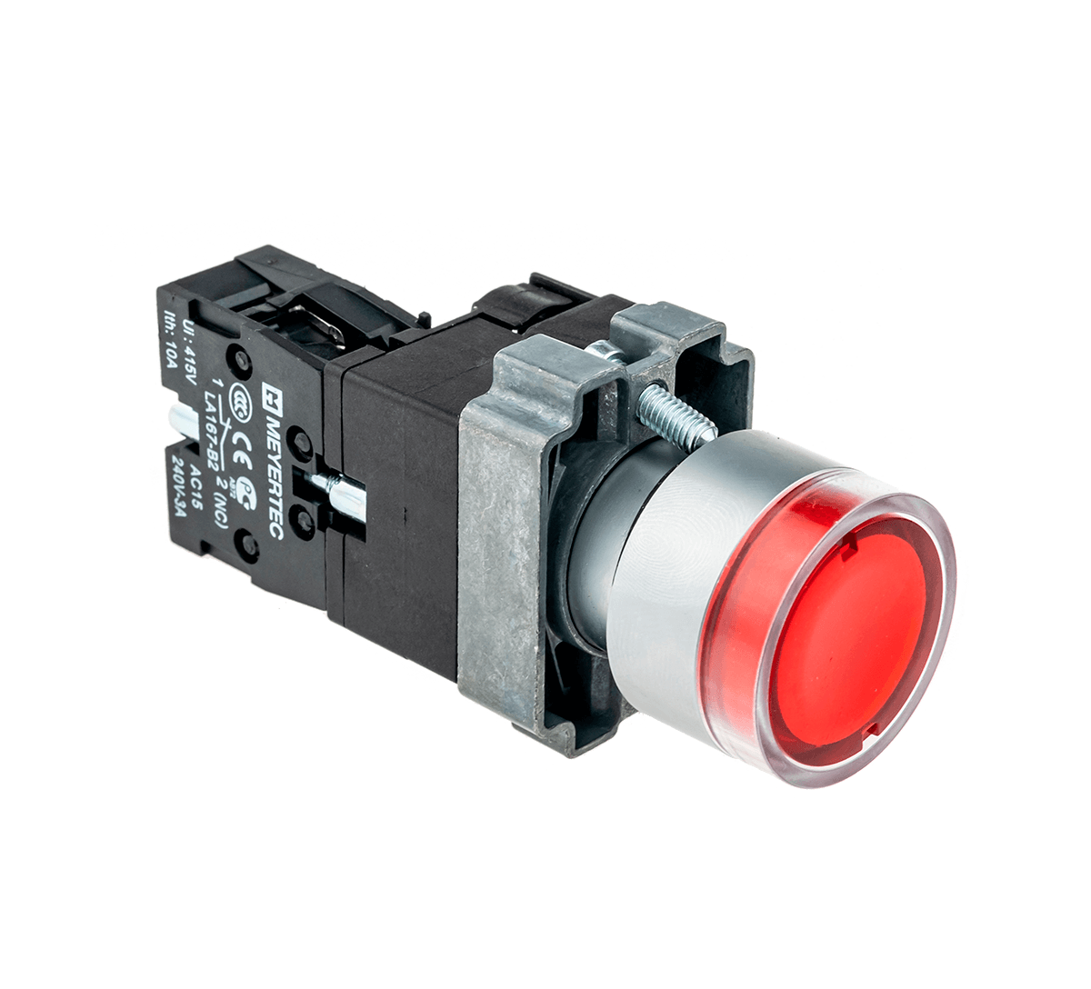 Кнопка с подсветкой красная 220V 1NC