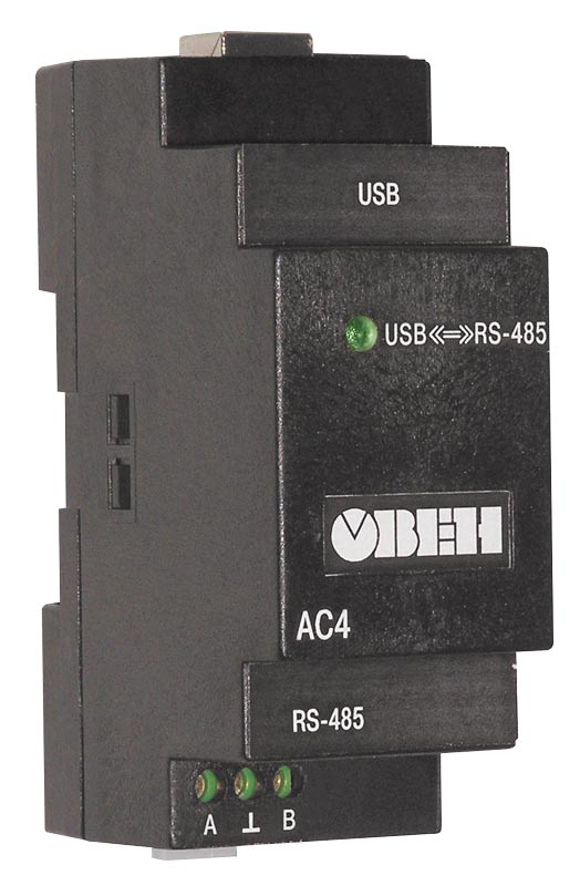 АС4 преобразователь интерфейсов RS-485  USB c гальванической изоляцией
