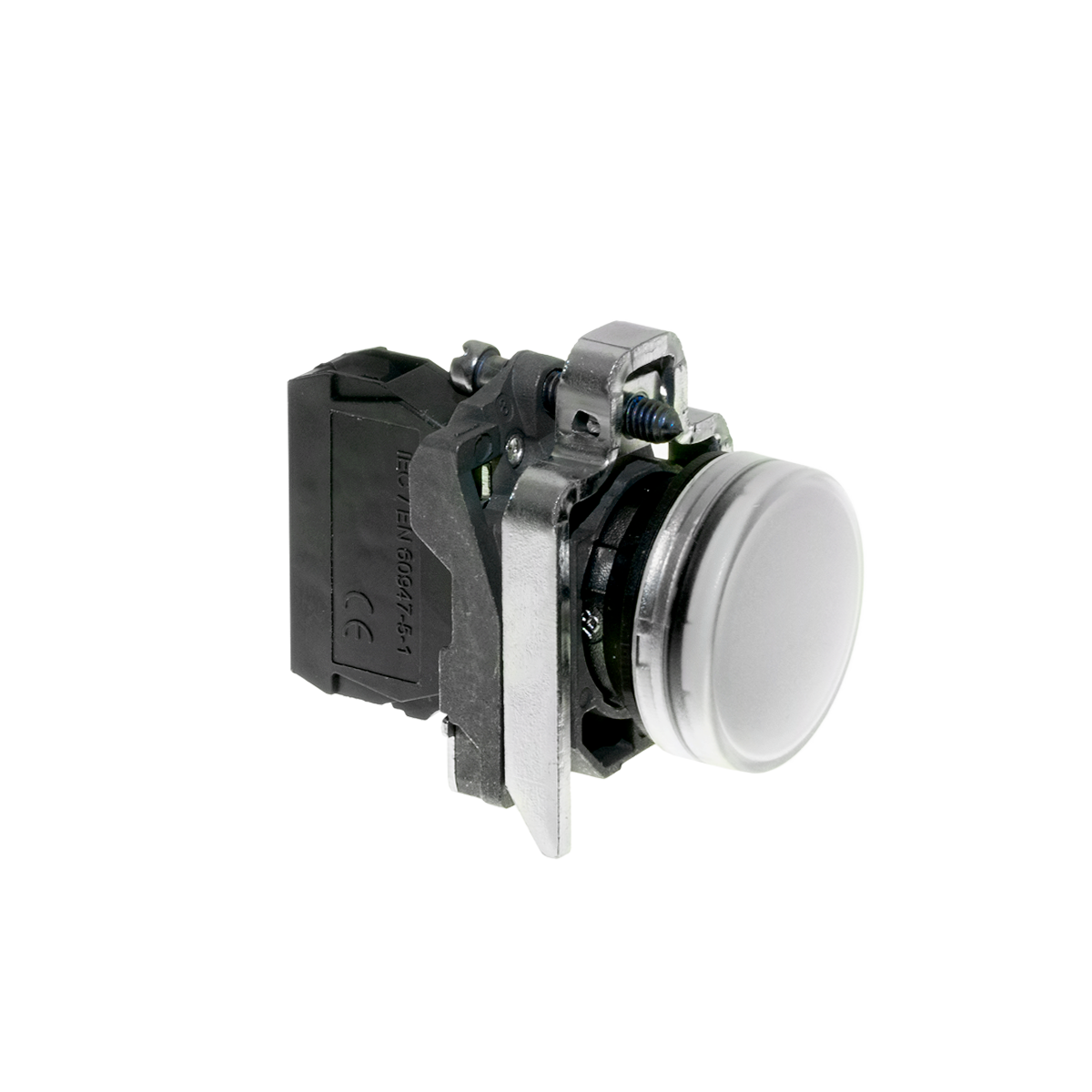 Лампа сигнальная белая, 220V AС/DC, IP65, металл