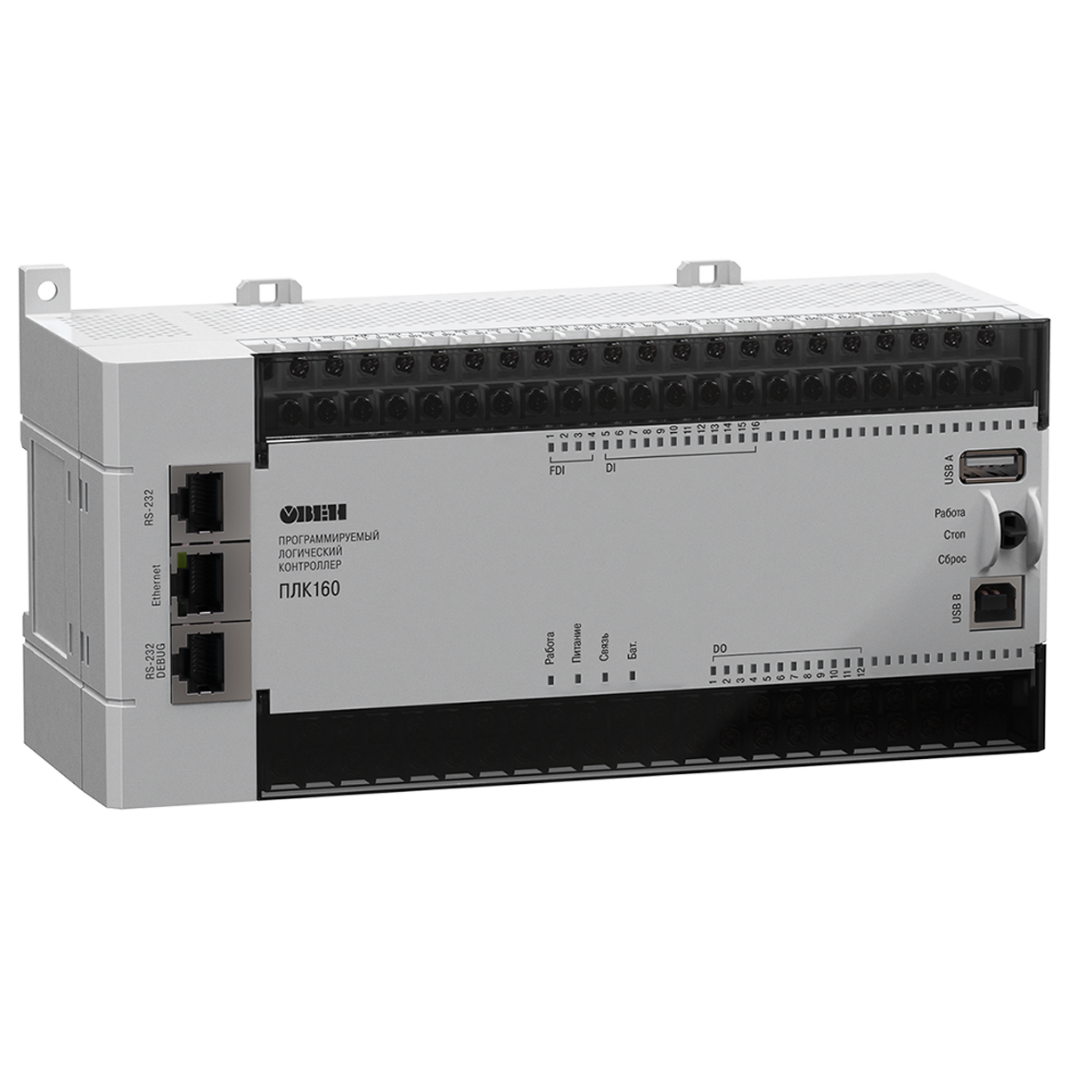 ПЛК160 М02 ОВЕН контроллер для средних систем автоматизации с DI/DO/AI/AO (обновленный)