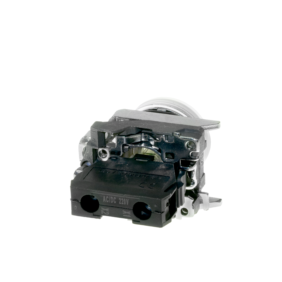 Лампа сигнальная белая, 220V AС/DC, IP65, металл