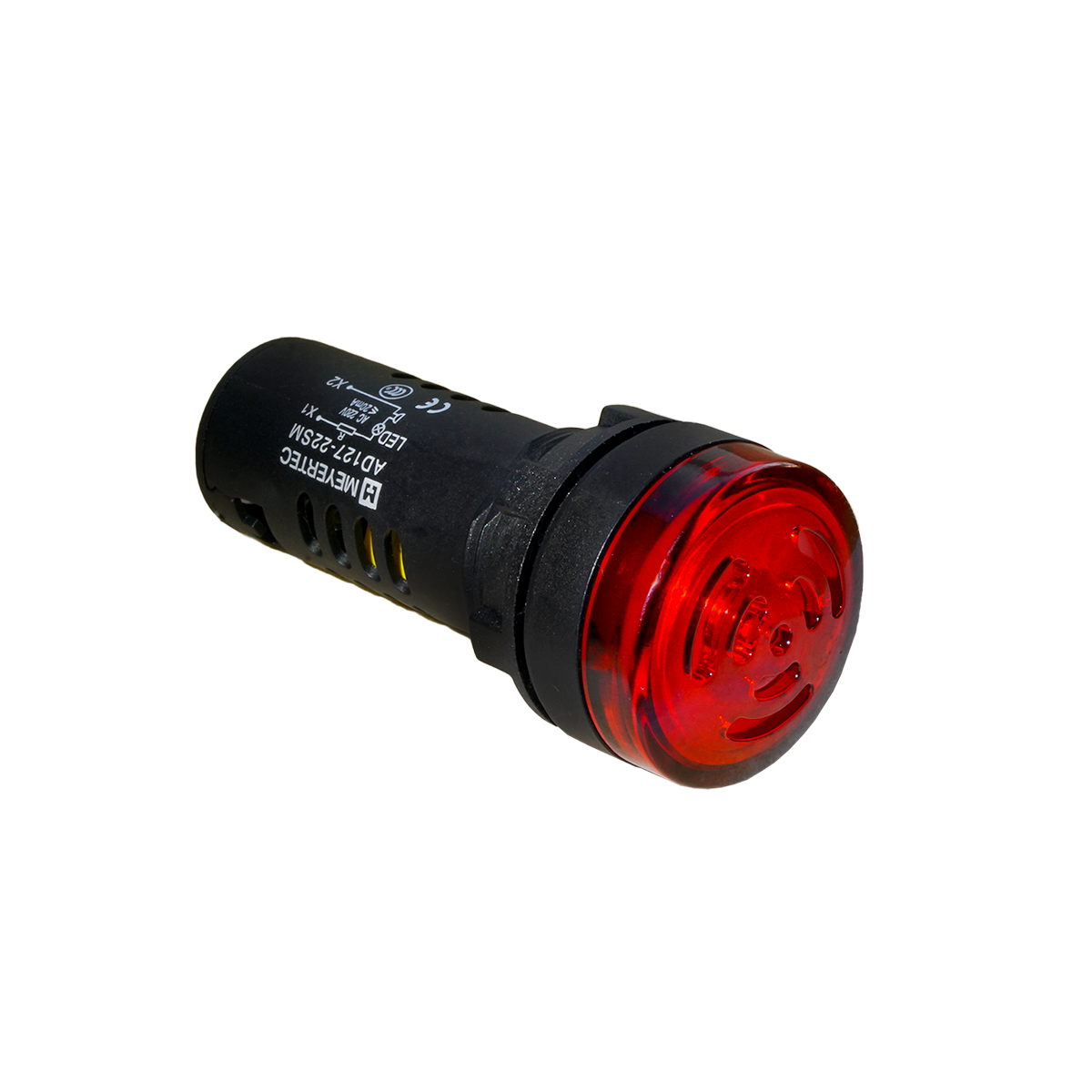Зуммер с подсветкой, 80дБ, красный, 220V AС, IP65, пластик
