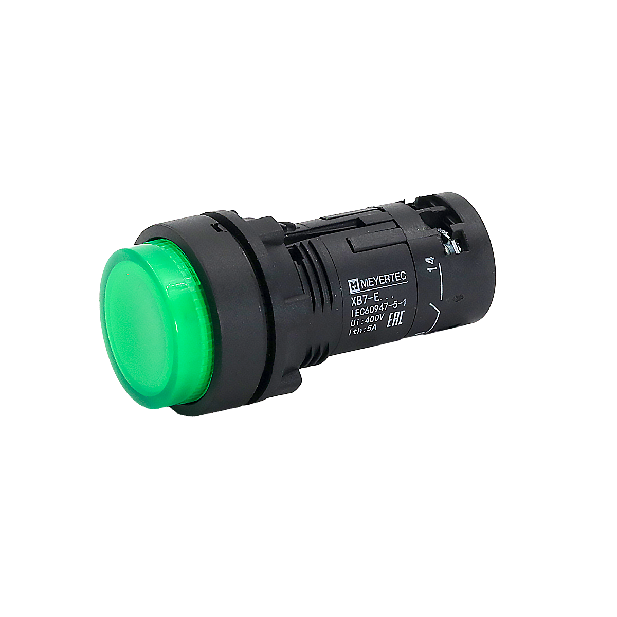 Кнопка зеленая выступающая с подсветкой, 1NO,  24V AC/DC, IP54, пластик
