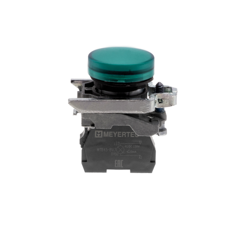 Лампа сигнальная зеленая, 220V AС/DC, IP65, металл