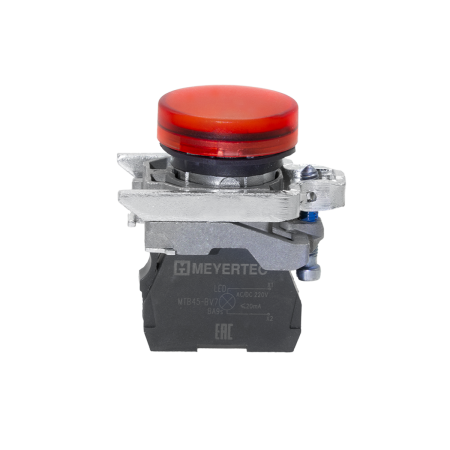 Лампа сигнальная красная, 220V AС/DC, IP65, металл