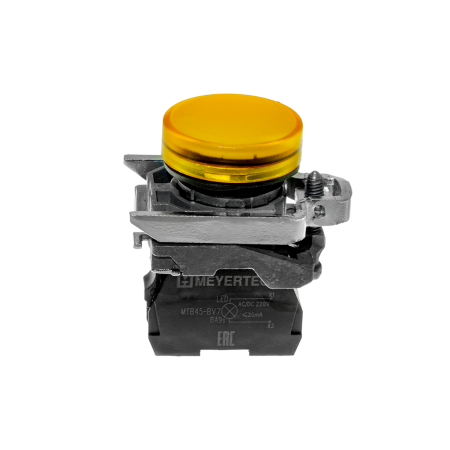 Лампа сигнальная желтая, 220V AС/DC, IP65, металл