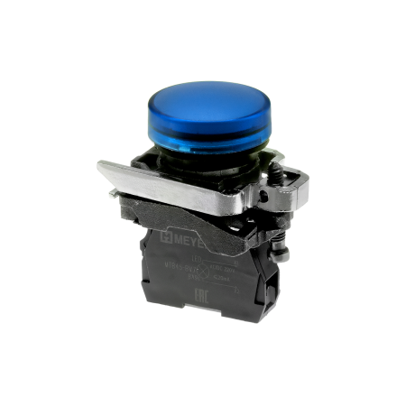 Лампа сигнальная синяя, 220V AС/DC, IP65, металл