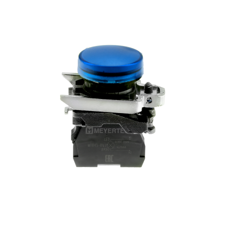 Лампа сигнальная синяя, 220V AС/DC, IP65, металл