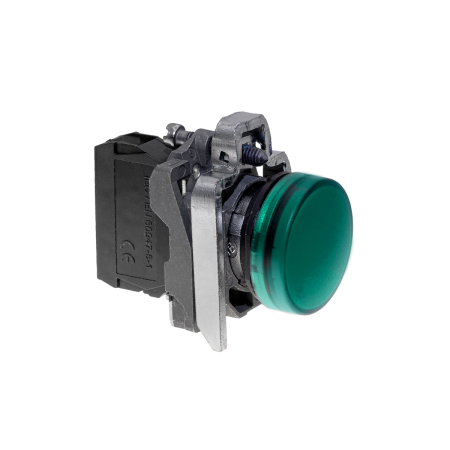 Лампа сигнальная зеленая, 24V AС/DC, IP65, металл