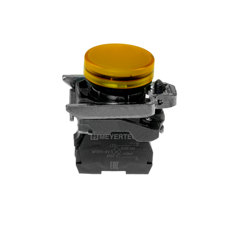 Лампа сигнальная желтая, 24V AС/DC, IP65, металл