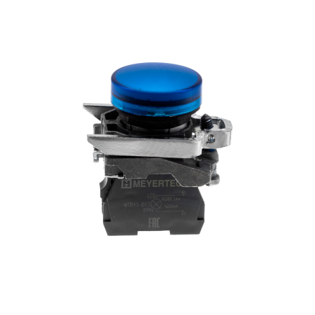 Лампа сигнальная синяя, 24V AС/DC, IP65, металл