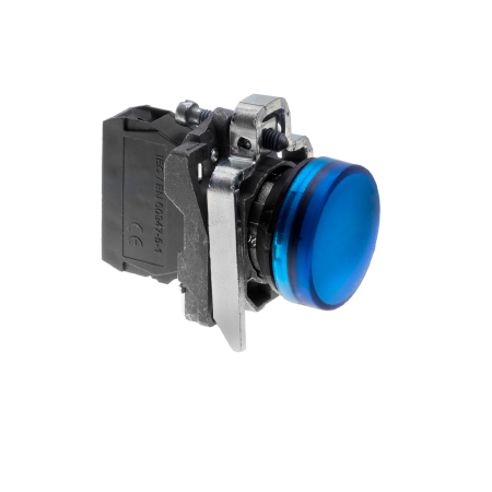 Лампа сигнальная синяя, 24V AС/DC, IP65, металл