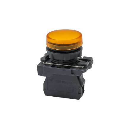 Лампа сигнальная желтая, 220V AС/DC, IP65, пластик