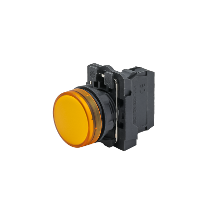 Лампа сигнальная желтая, 220V AС/DC, IP65, пластик