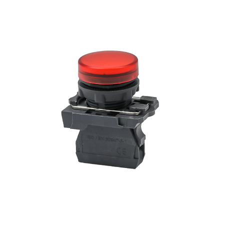Лампа сигнальная красная, 24V AС/DC, IP65, пластик