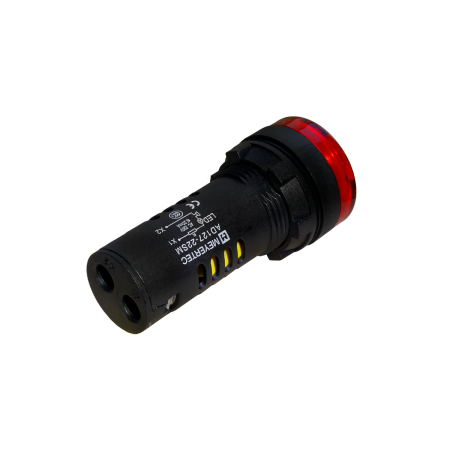 Зуммер с подсветкой, 80дБ, красный, 220V AС, IP65, пластик