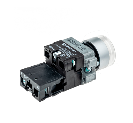 Кнопка с подсветкой белая 220V 1NO