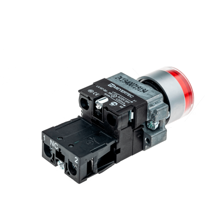 Кнопка с подсветкой красная 220V 1NC