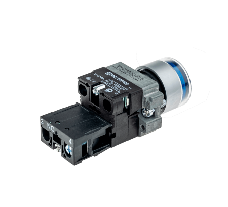 Кнопка с подсветкой синяя, 220V 1NO
