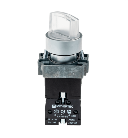 Переключатель с подсветкой, с фиксацией, 24V AC/DC, белый, 2 положения, 1NO