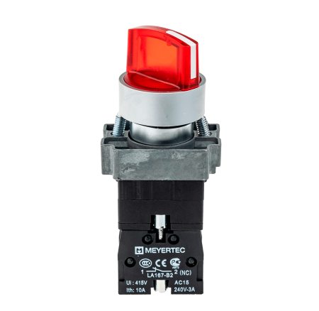 Переключатель с подсветкой, с фиксацией, 220V AC/DC, красный, 3 положения, 1NC